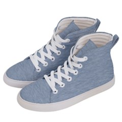 Faded Denim Blue Texture Men s Hi-top Skate Sneakers by SpinnyChairDesigns