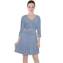Faded Denim Blue Texture Ruffle Dress by SpinnyChairDesigns