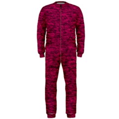 Fuschia Pink Texture Onepiece Jumpsuit (men)  by SpinnyChairDesigns