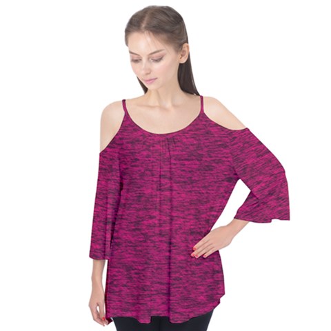 Fuschia Pink Texture Flutter Tees by SpinnyChairDesigns