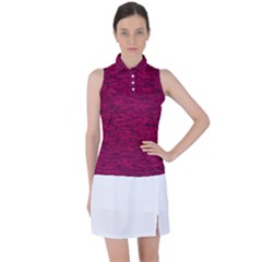 Fuschia Pink Texture Women s Sleeveless Polo Tee by SpinnyChairDesigns