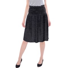 Black Color Texture Midi Beach Skirt by SpinnyChairDesigns