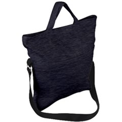Black Color Texture Fold Over Handle Tote Bag by SpinnyChairDesigns