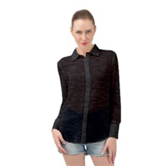 Black Color Texture Long Sleeve Chiffon Shirt