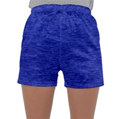 Cobalt Blue Color Texture Sleepwear Shorts by SpinnyChairDesigns