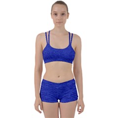 Cobalt Blue Color Texture Perfect Fit Gym Set by SpinnyChairDesigns