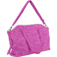 Neon Pink Color Texture Canvas Crossbody Bag by SpinnyChairDesigns