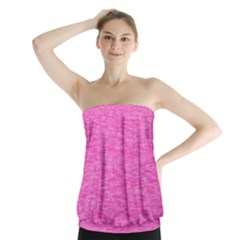 Neon Pink Color Texture Strapless Top by SpinnyChairDesigns