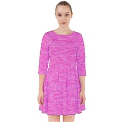 Neon Pink Color Texture Smock Dress by SpinnyChairDesigns