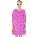 Neon Pink Color Texture Smock Dress View1