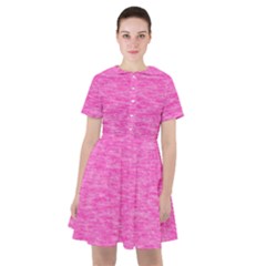 Neon Pink Color Texture Sailor Dress by SpinnyChairDesigns