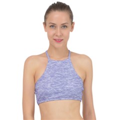 Light Purple Color Textured Racer Front Bikini Top by SpinnyChairDesigns