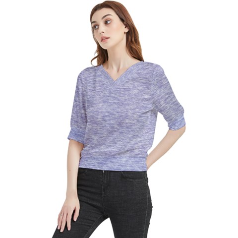 Light Purple Color Textured Quarter Sleeve Blouse by SpinnyChairDesigns