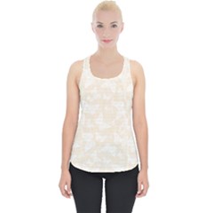 Champagne And White Butterflies Batik Piece Up Tank Top by SpinnyChairDesigns