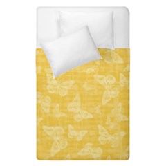 Saffron Yellow Butterflies Batik Duvet Cover Double Side (single Size) by SpinnyChairDesigns