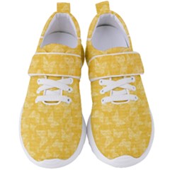 Saffron Yellow Butterflies Batik Women s Velcro Strap Shoes by SpinnyChairDesigns