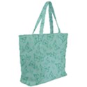 Biscay Green Monarch Butterflies Zip Up Canvas Bag View2