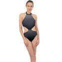 Black Gradient Ombre Color Halter Side Cut Swimsuit View1