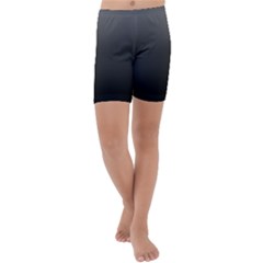 Black Gradient Ombre Color Kids  Lightweight Velour Capri Yoga Leggings by SpinnyChairDesigns