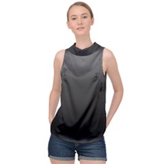 Black Gradient Ombre Color High Neck Satin Top by SpinnyChairDesigns