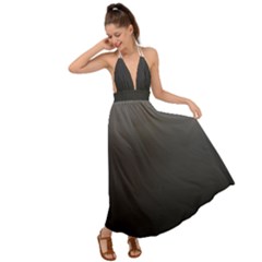 Black Gradient Ombre Color Backless Maxi Beach Dress