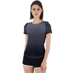 Black Gradient Ombre Color Back Cut Out Sport Tee by SpinnyChairDesigns