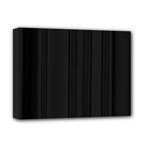 Pitch Black Color Stripes Deluxe Canvas 16  x 12  (Stretched) 