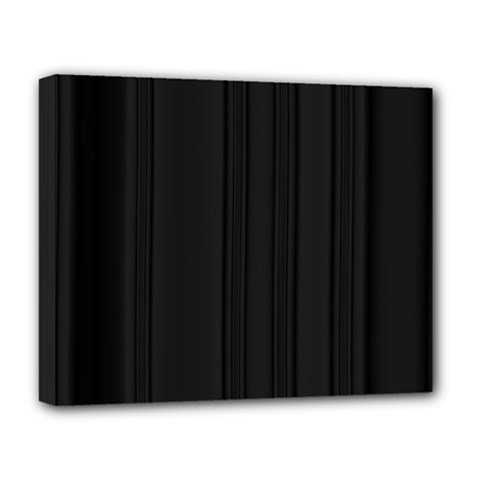 Pitch Black Color Stripes Deluxe Canvas 20  x 16  (Stretched)