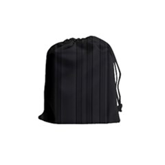 Pitch Black Color Stripes Drawstring Pouch (Medium)