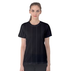 Pitch Black Color Stripes Women s Cotton Tee