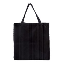 Pitch Black Color Stripes Grocery Tote Bag