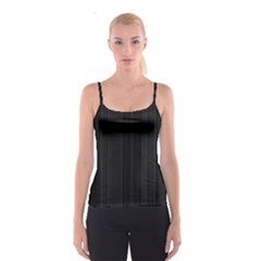 Pitch Black Color Stripes Spaghetti Strap Top