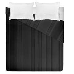 Pitch Black Color Stripes Duvet Cover Double Side (queen Size) by SpinnyChairDesigns