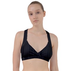 Pitch Black Color Stripes Sweetheart Sports Bra