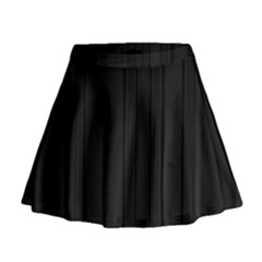 Pitch Black Color Stripes Mini Flare Skirt