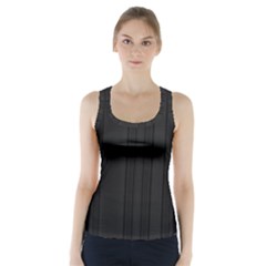 Pitch Black Color Stripes Racer Back Sports Top