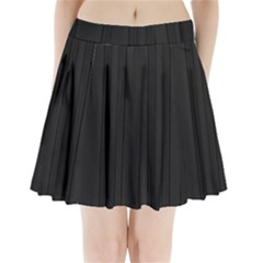 Pitch Black Color Stripes Pleated Mini Skirt