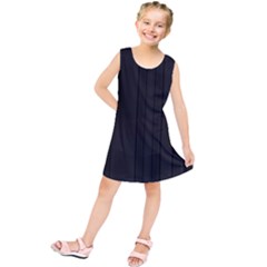 Pitch Black Color Stripes Kids  Tunic Dress