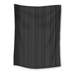 Pitch Black Color Stripes Medium Tapestry by SpinnyChairDesigns