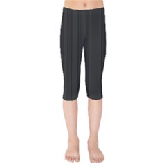 Pitch Black Color Stripes Kids  Capri Leggings 