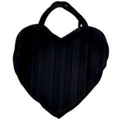 Pitch Black Color Stripes Giant Heart Shaped Tote by SpinnyChairDesigns