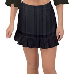 Pitch Black Color Stripes Fishtail Mini Chiffon Skirt