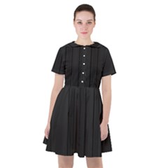 Pitch Black Color Stripes Sailor Dress