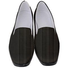 Pitch Black Color Stripes Women s Classic Loafer Heels