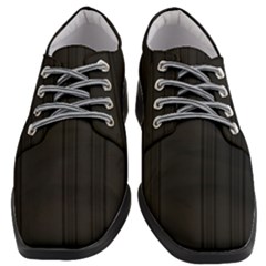 Pitch Black Color Stripes Women Heeled Oxford Shoes