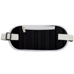 Pitch Black Color Stripes Rounded Waist Pouch