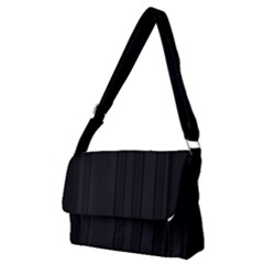 Pitch Black Color Stripes Full Print Messenger Bag (M)