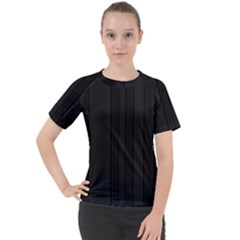 Pitch Black Color Stripes Women s Sport Raglan Tee