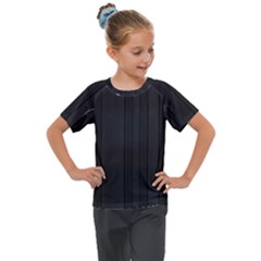 Pitch Black Color Stripes Kids  Mesh Piece Tee