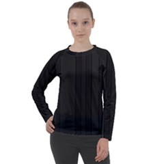 Pitch Black Color Stripes Women s Long Sleeve Raglan Tee